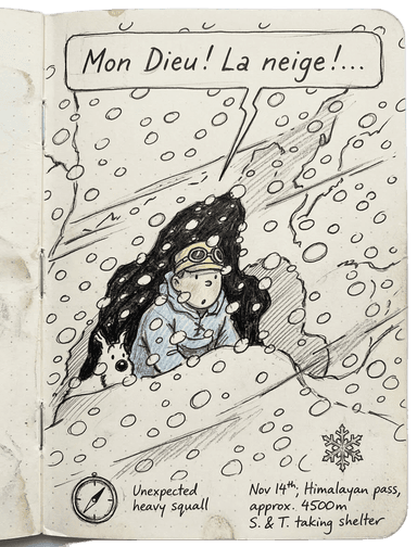 Sketch — unexpected heavy squall